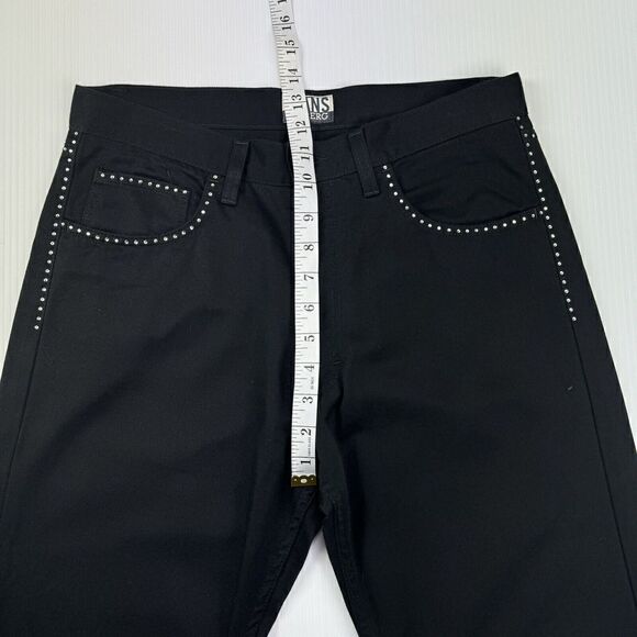 Iceberg Jeans 31 Vintage Black Jeans Rhinestone Trim Denim Y2K Glam - Picture 10 of 14